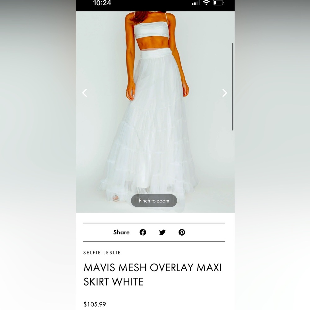 White Maxi Mesh Skirt